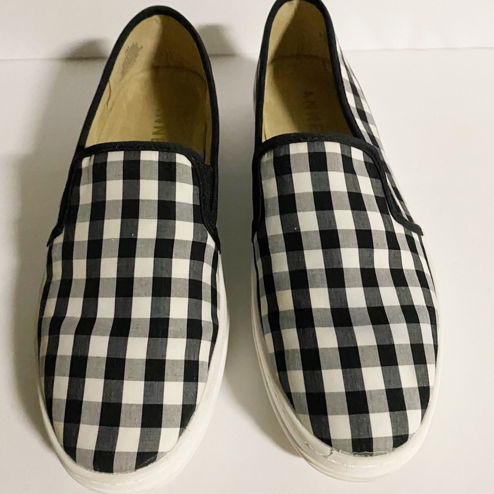 Anne Klein Iflex Gingham Slip On Tennis Shoes Size 7
